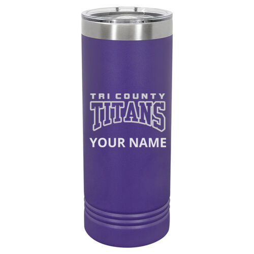 Tri County Titans Design TCTE1 Engraved on a Polar Camel®  - 22 oz. Skinny Tumbler with Slider Lid Thumbnail