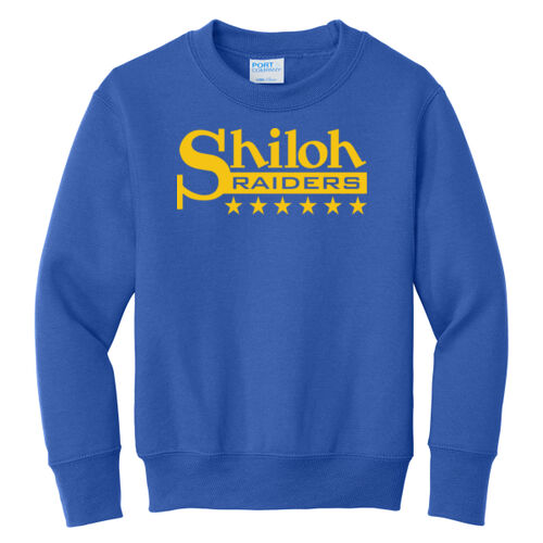 Shiloh Raiders Design SR1 on a Port & Company® - Youth Core Fleece Crewneck Sweatshirt Thumbnail