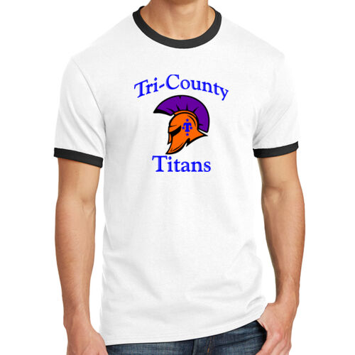 Tri-County Titans Design TCT1 on a Port & Company® - Core Cotton Ringer Tee Thumbnail