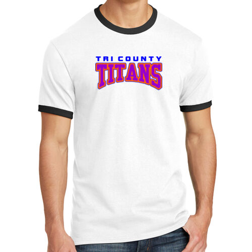 Tri-County Titans Design TCT2 on a Port & Company® - Core Cotton Ringer Tee Thumbnail