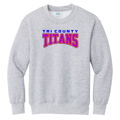 Tri-County Titans Design TCT2 on a Port & Company® - Youth Core Fleece Crewneck Sweatshirt Thumbnail