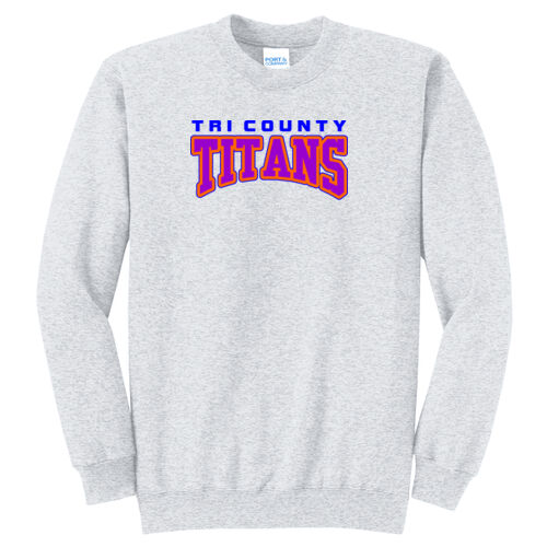 Tri-County Titans Design TCT2 on a Port & Company® - Core Fleece Crewneck Sweatshirt Thumbnail