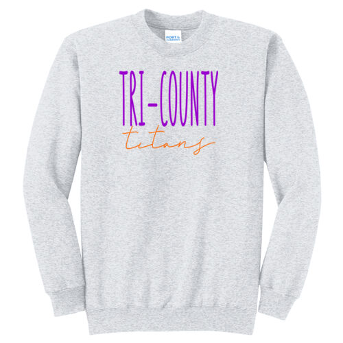 Tri-County Titans Design TCT3 on a Port & Company® - Core Fleece Crewneck Sweatshirt Thumbnail