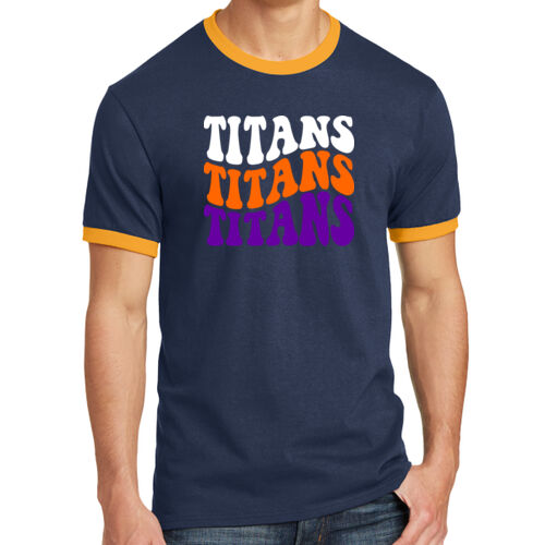 Tri-County Titans Design TCT5 on a Port & Company® - Core Cotton Ringer Tee Thumbnail