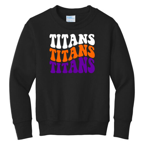Tri-County Titans Design TCT5 on a Port & Company® - Youth Core Fleece Crewneck Sweatshirt Thumbnail