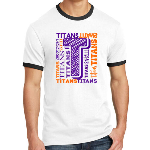 Tri-County Titans Design TCT6 on a Port & Company® - Core Cotton Ringer Tee Thumbnail