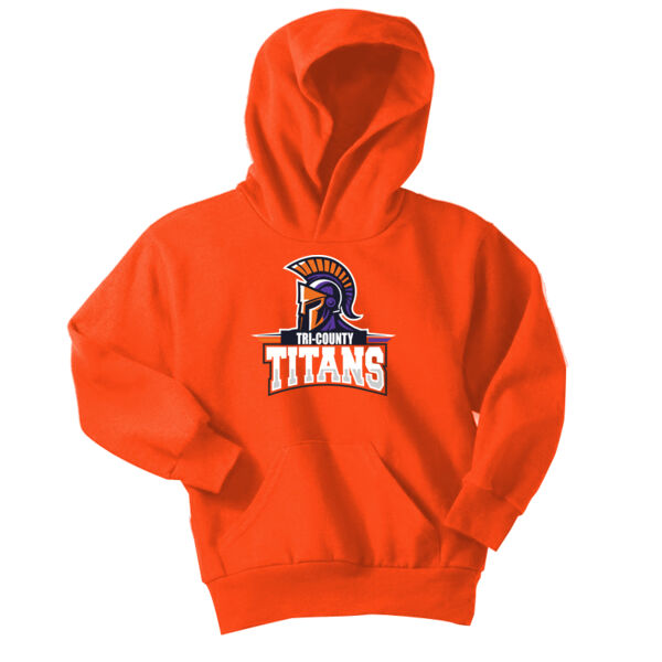 Tri-County Titans Design TCT7 on a Port & Company® - Youth Core Fleece Pullover Hooded Sweatshirt Thumbnail